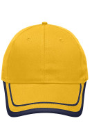 Gold-yellow/navy (ca. Pantone 1235C
296C)